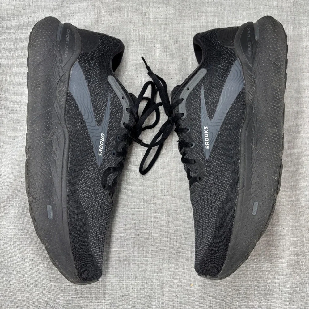 Brooks Ghost Max Shoes Black Ebony Anthracite Running Sneakers Men's Size 11.5